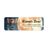 Étiquette Créature de Fantaisie Mignonne au Clair de Lune (Devant)
