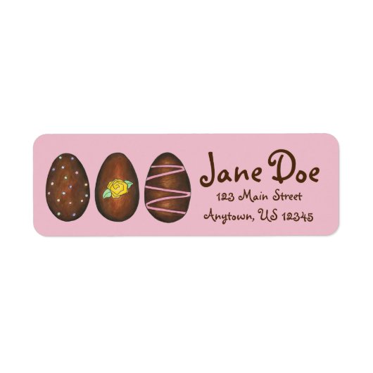 Étiquette Crème au chocolat Beurre de Pâques Egg Candy Adres (Devant)