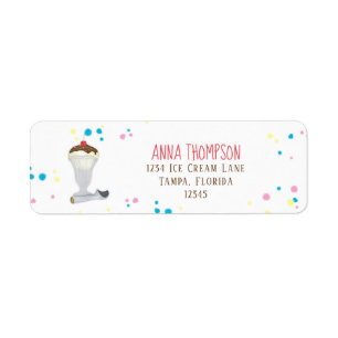 Étiquette Crème de glace minimaliste moderne coloré amusant