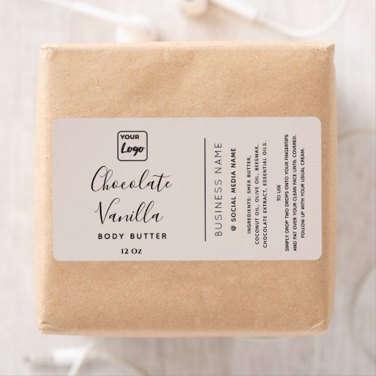 Étiquette Crème de typographie professionnelle votre logo pr (En situation)