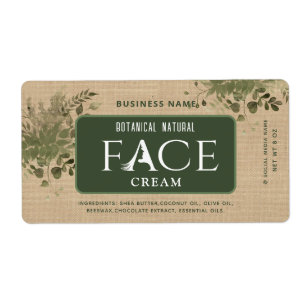 Étiquette Crème faciale botanique moderne
