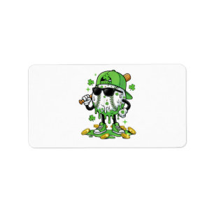 Étiquette Crème Glacée Dégoulinante Baseball Saint-Patrick