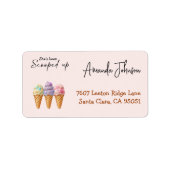 Étiquette Crème glacée Été Scoopup Fête des mariées Adresse (Devant)