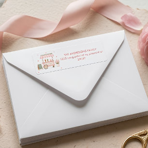 Étiquette Crème Glacée Rose Personnalisée