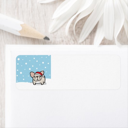 Étiquette Crème neigeuse Frenchie (En situation)