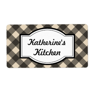 Étiquette Crème rustique Noir Personnalisé Cuisine Cadeau Ét
