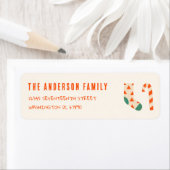 Étiquette Crème vintage dessinée Rouge Doddle Adresse (En situation)