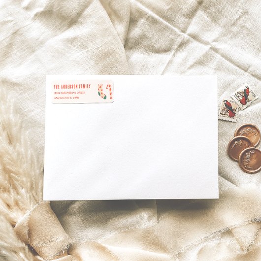 Étiquette Crème vintage dessinée Rouge Doddle Adresse