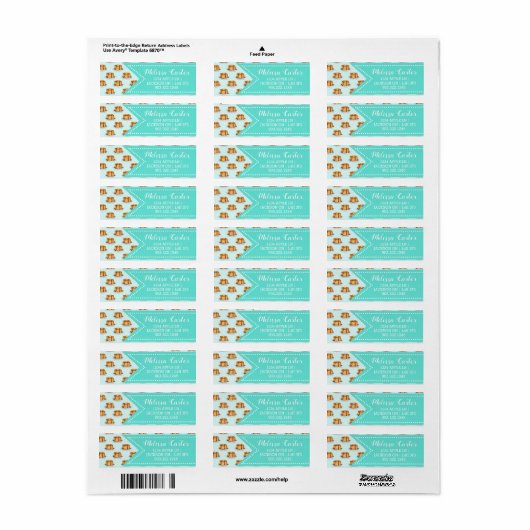 Étiquette Crêpes avec sirop d'érable et Motif Polkadot (Feuille entière)