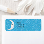 Étiquette Crescent vintage Lune blanche Face Blancs Étoiles (En situation)