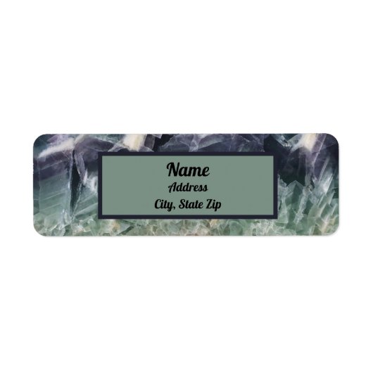 Étiquette Cristal de fluorite bleu vert Gemme (Devant)