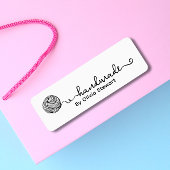 Étiquette Crochet autocollant avec fil et nom personnalisé