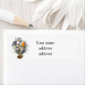 Étiquette Crocus Spring Flower Botanique Floral Art (En situation)