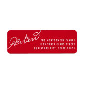 Étiquette Croire Écriture manuscrite Étoile Script Adresse d (Devant)