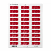 Étiquette Croire en Noël Rustique Neige Joyeux Rouge Custom (Feuille entière)