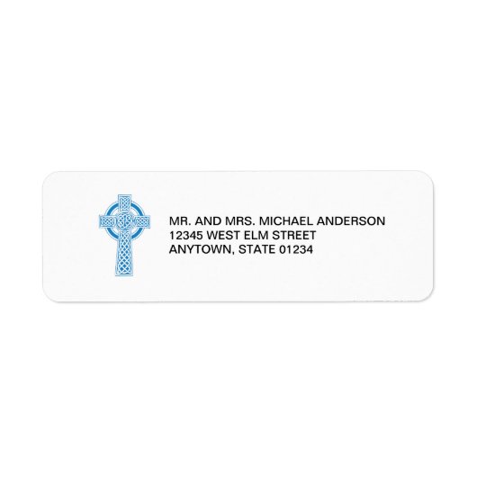 Étiquette Croix celtique bleue (Devant)