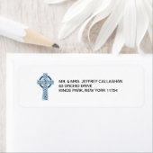 Étiquette Croix celtique de la Marine avec adresse de retour (En situation)