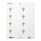 Étiquette Croix chrétienne (Feuille entière)