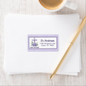Étiquette Croix de bénédictions de Pâques avec fleurs à carr (En situation)
