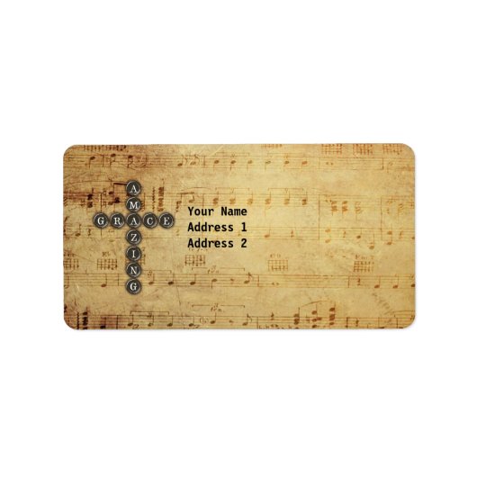 Étiquette Croix de grâce Extraordinaire sur feuille de musiq (Devant)