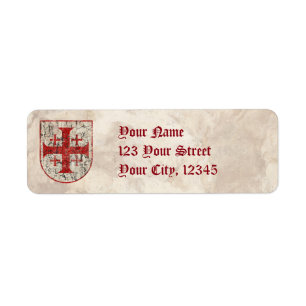 Étiquette Croix de Jérusalem, affligée