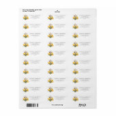 Étiquette Croix de Pâques avec tulipe jaune Adresse de retou (Feuille entière)