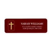 Étiquette Croix d'or de Bourgogne 1ère communion sainte Adre (Devant)