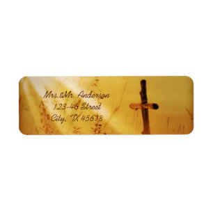 Étiquette Croix-mariage vintage chrétienne
