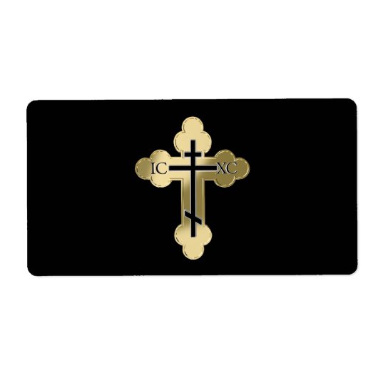 Étiquette Croix orthodoxe chrétienne (Devant)