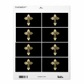 Étiquette Croix orthodoxe chrétienne (Feuille entière)