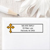 Étiquette Croix religieuse Nom de famille (En situation)