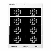 Étiquette Croix teutonique (Feuille entière)