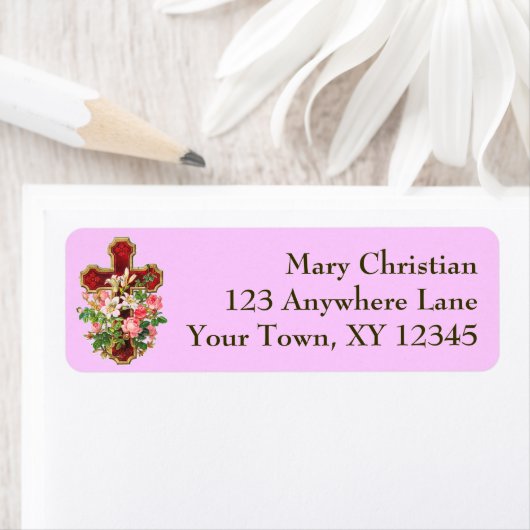 Étiquette Croix vintage (En situation)