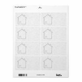 Étiquette Croquis de maison. Gris. (Feuille entière)