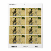 Étiquette Crow et squelette (Feuille entière)