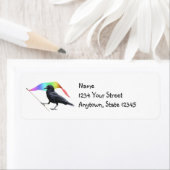 Étiquette Crow with Rainbow Flag Return Address Labels (En situation)