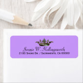 Étiquette Crown Lavender Girl Adresse de retour (En situation)