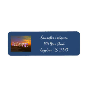 Étiquette Croyez l'Imaginaire Sun Sky Inspirational Address