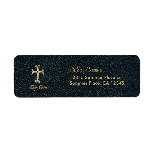 Étiquette Cuir de la Sainte Bible (Devant)