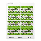 Étiquette Cuir de miel pur et bio personnalisé (Feuille entière)