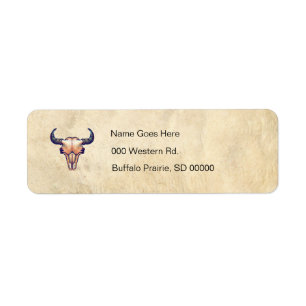 Étiquette Cuir de Tan de crâne de bison de Buffalo