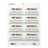 Étiquette Cuisine casseroles ustensiles cuisine traiteur che (Feuille entière)