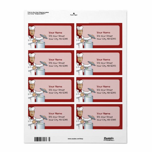 Étiquette Cuisine chef (Feuille entière)