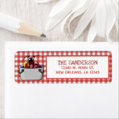 Étiquette Cuisine Crawfish Boil Famille Réunion Fête de frui (En situation)