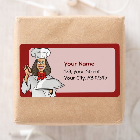 Étiquette Cuisine de chef féminine (En situation)