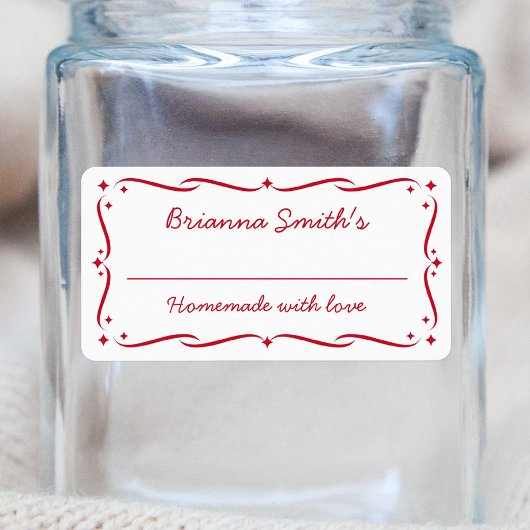 Étiquette Cuisine de cuisson Festive blanche rouge cuisine r