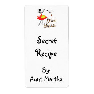 Étiquette Cuisine Magicien Personnalisé Retro Recette Étique