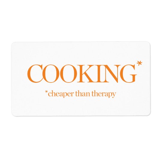 Étiquette Cuisine moins chère que la thérapie (Devant)