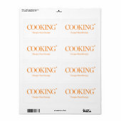 Étiquette Cuisine moins chère que la thérapie (Feuille entière)
