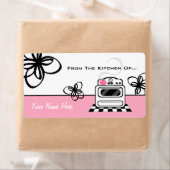 Étiquette Cuisine Rose Rétro De La Cuisine De... (En situation)